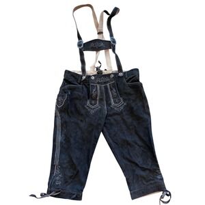 Stockerpoint Mens Lederhosen Genuine Suede Leather Oktoberfest Bavarian Brown 56